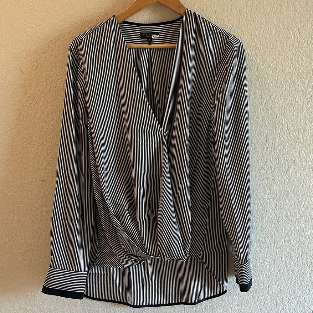 Rag & Bone Striped Black and White Women's Top, size Large